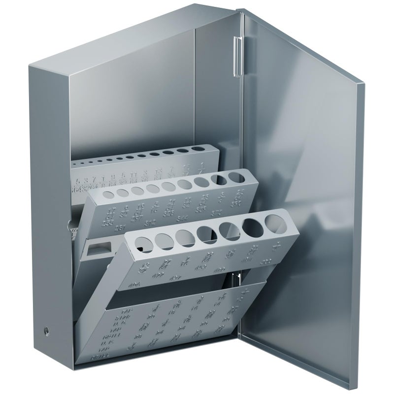 MACXCOIP 29PCS Drill Bit Index Box, Empty Metal Case (Excluding Drill Bits), 1/16""-1/2"" - Image 1